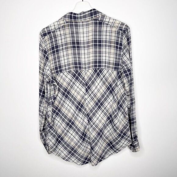 FREE PEOPLE Stitch Detail Plaid Button Down Top  - Picture 8 of 10